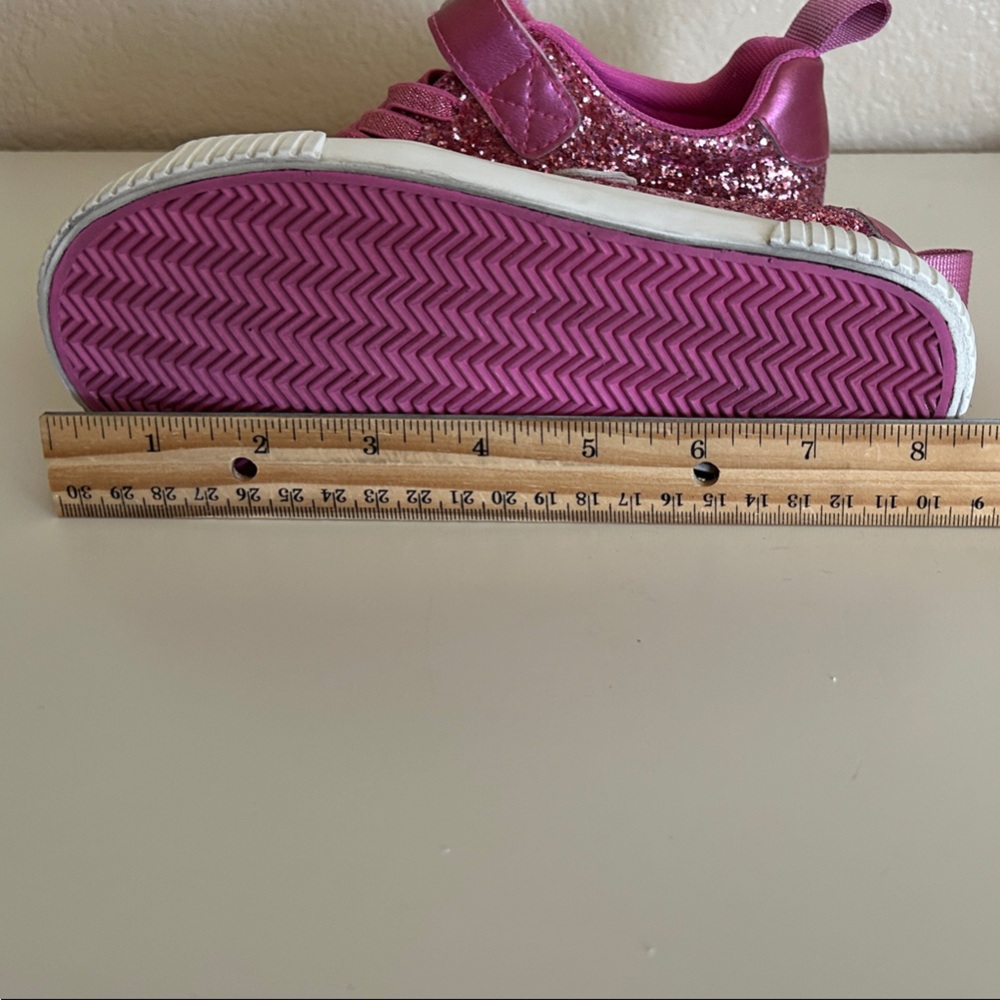 H&M Barbie Sparkling Pink Sneakers Size 13.5 Hook and Loop Closure - Picture 13 of 14
